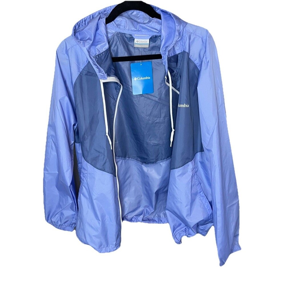 New W Tags Columbia Omni Shield Lightweight Windbreaker Jacket Large Hooded blue - Picture 3 of 12